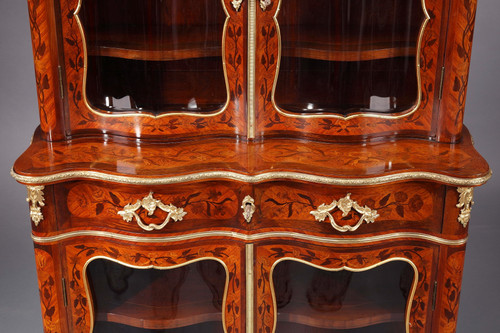 Louis XV-Style Vitrine With Marquetry Decoration