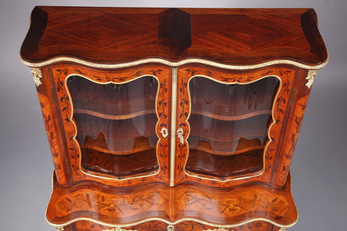 Louis XV-Style Vitrine With Marquetry Decoration