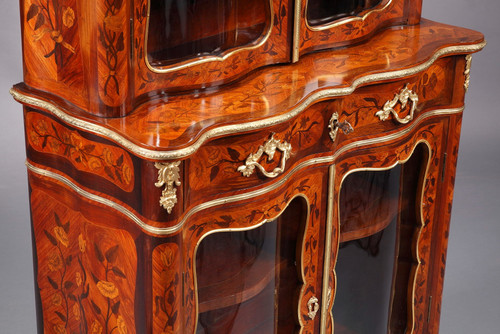 Louis XV-Style Vitrine With Marquetry Decoration