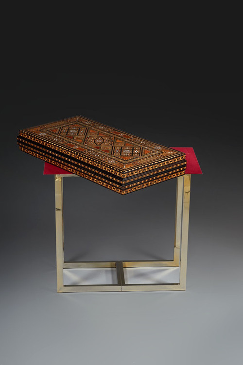 Table de jeu à décor de marqueterie et incrustations, Syrie,  XIXe siècle