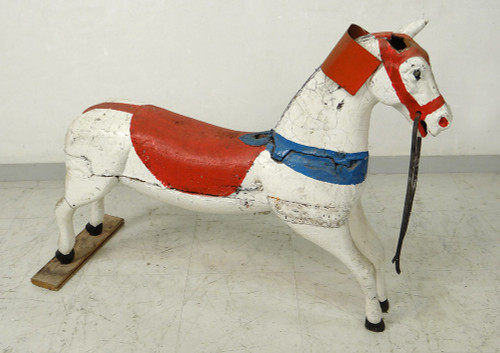 Carroussel Carved Polychrome Wood Carousel Horse 19th Century