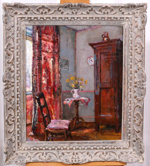 Suzanne MINIER, 1884-1955, Interior with chair, painting, circa 1910