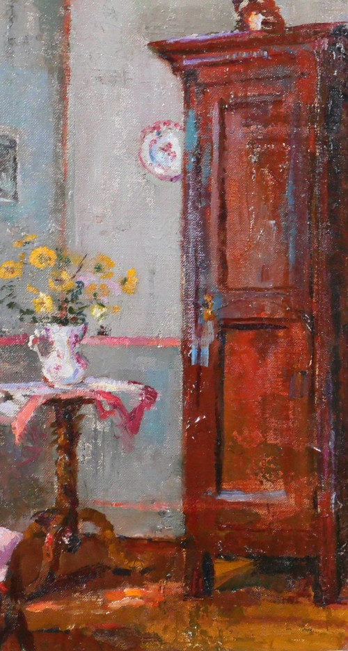 Suzanne MINIER, 1884-1955, Interior with chair, painting, circa 1910