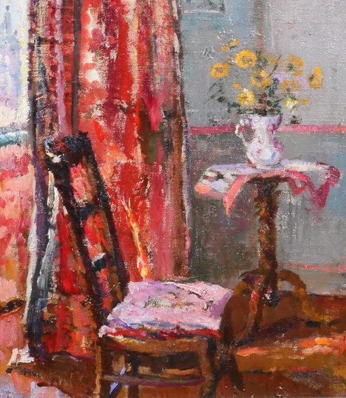 Suzanne MINIER, 1884-1955, Interior with chair, painting, circa 1910