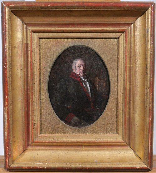 Ecole française vers 1800, Portrait d'homme (préfet ?), tableau miniature