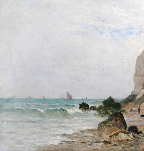 Charles Emile CANET 1865-? Cape Gris-Nez (Pas-de-Calais), painting, marine