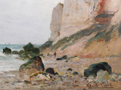 Charles Emile CANET 1865-? Cape Gris-Nez (Pas-de-Calais), painting, marine