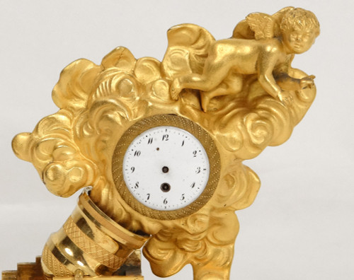 Orologio in bronzo dorato Gare à La Bombe Charles Le Roy Directoire XVIII°