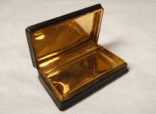 Gold Leaf Lined Horn Box Count Paul De La Moussaye Brittany 19th Century