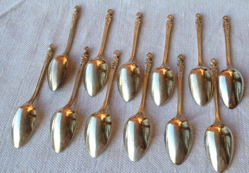 12 silver-plated espresso spoons S.G.C.O successor François Frionnet