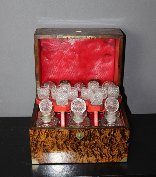 Louis Philippe XIX Period Loupe Liqueur Cellar