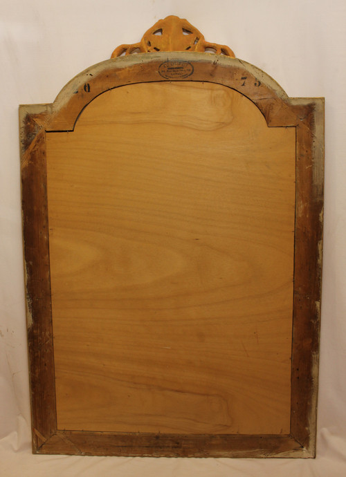 Grand Miroir Ancien De Cheminée, Patine Et Coquille 96 X 148 Cm