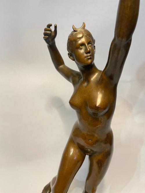 Diane chasseresse - Alexandre FALGUIERE -Sculpture en bronze 