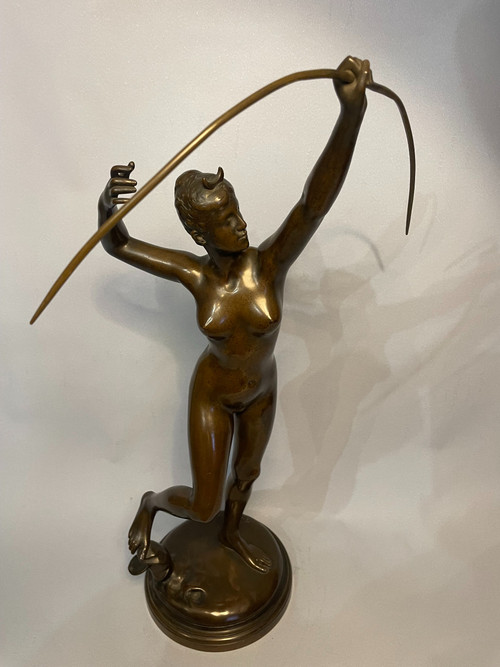 Diane chasseresse - Alexandre FALGUIERE -Sculpture en bronze 