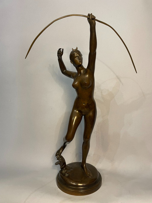 Diane chasseresse - Alexandre FALGUIERE -Sculpture en bronze 