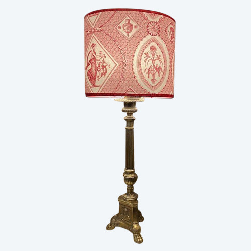 Superba lampada da piccierge in bronzo dorato di epoca Impero, 1810 ca.