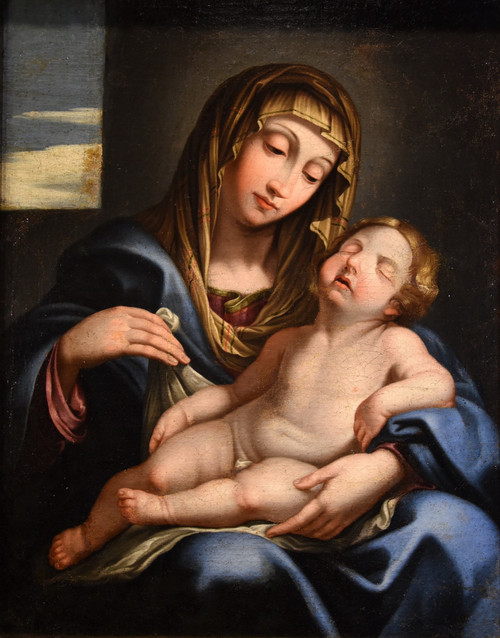 Madonna With Sleeping Child, Giovan Battista Salvi Known As 'sassoferrato' (1609 - 1685) Circle