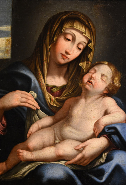 Madonna With Sleeping Child, Giovan Battista Salvi Known As 'sassoferrato' (1609 - 1685) Circle