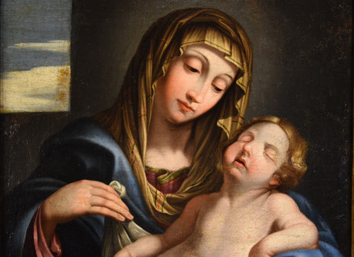 Madonna With Sleeping Child, Giovan Battista Salvi Known As 'sassoferrato' (1609 - 1685) Circle