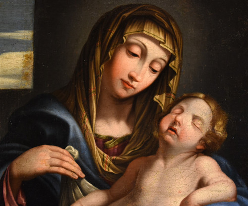 Madonna With Sleeping Child, Giovan Battista Salvi Known As 'sassoferrato' (1609 - 1685) Circle