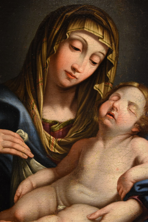 Madonna With Sleeping Child, Giovan Battista Salvi Known As 'sassoferrato' (1609 - 1685) Circle