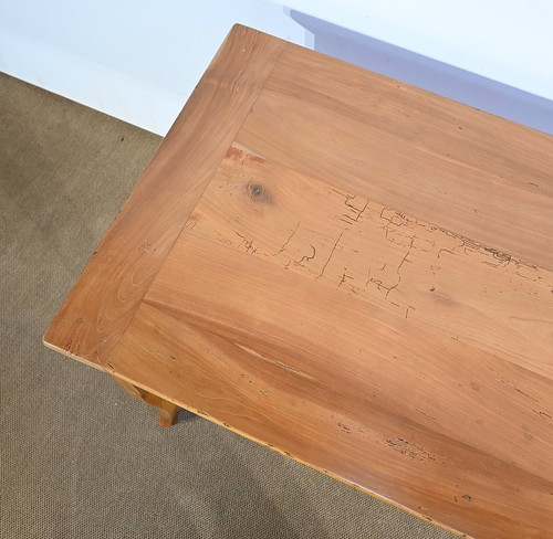 Farm table in blond cherry wood, Louis XV style - 2nd half of the 19th century