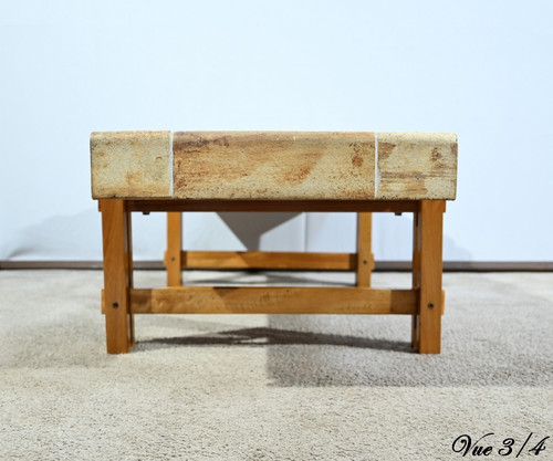 Table Basse en Grès de Vallauris, signée R.Capron, Collection « Les Herbiers » – 1960