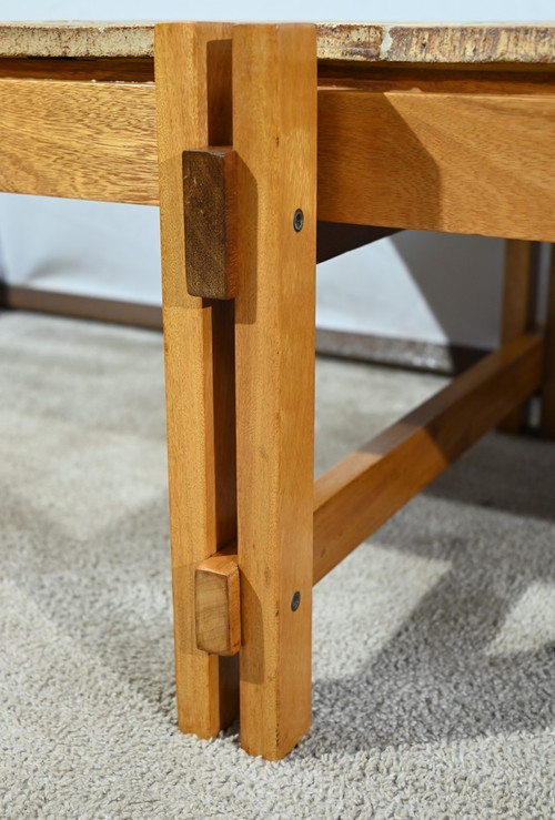 Table Basse en Grès de Vallauris, signée R.Capron, Collection « Les Herbiers » – 1960