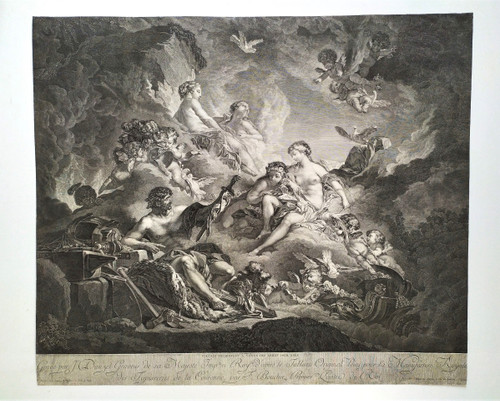 Gravure Mythologique Vulcain et  Vénus d'Après Boucher 18ème 