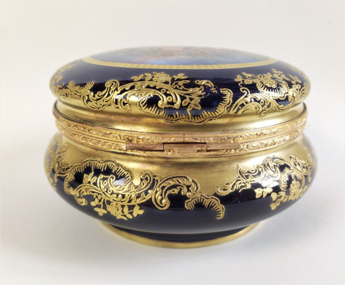 Hand Painted Jewelry Box Limoges Porcelain 19th Century 