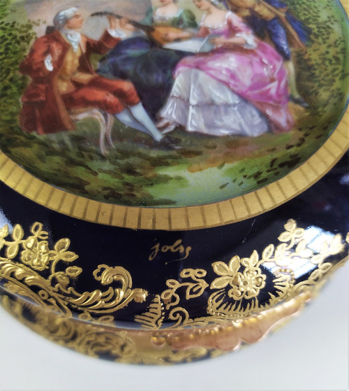 Hand Painted Jewelry Box Limoges Porcelain 19th Century 