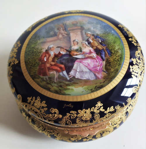 Hand Painted Jewelry Box Limoges Porcelain 19th Century 