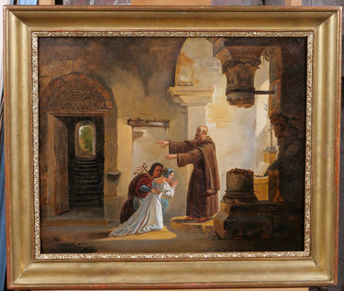 Villeneuve, 19th century, The secret marriage of Romeo and Juliet by Frère Laurent, painting, 1831