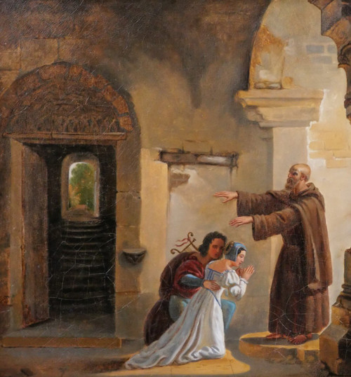 Villeneuve, 19th century, The secret marriage of Romeo and Juliet by Frère Laurent, painting, 1831