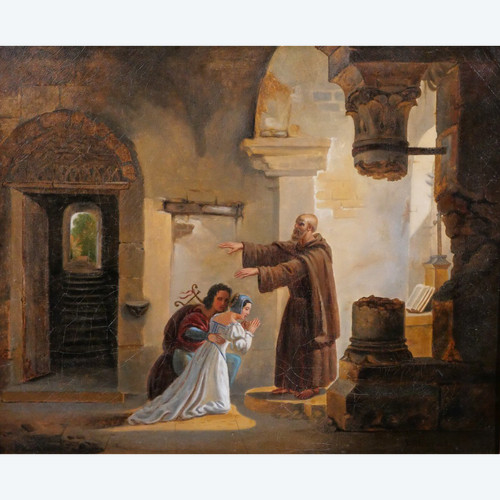 Villeneuve, 19th century, The secret marriage of Romeo and Juliet by Frère Laurent, painting, 1831