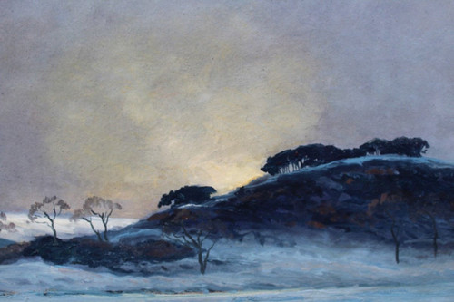 André Paul LEROUX, 1870-1950, Snow landscape near Fécamp, painting, circa 1930