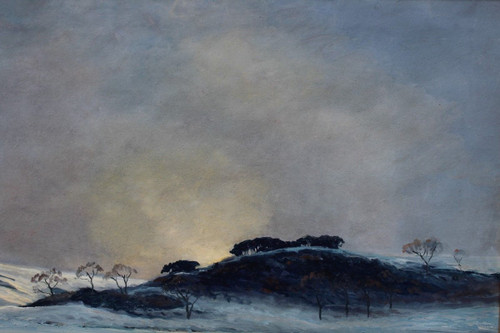 André Paul LEROUX, 1870-1950, Snow landscape near Fécamp, painting, circa 1930