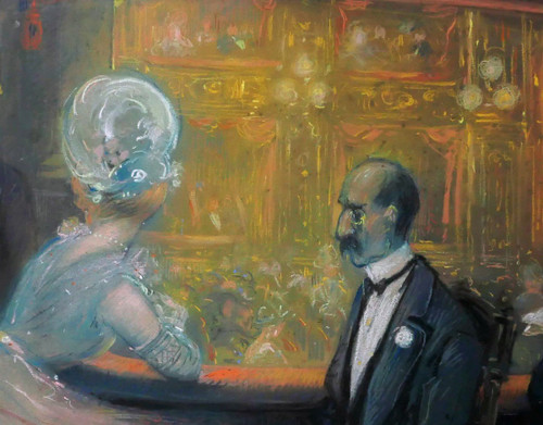 Léon DAX (19.-20. Jahrhundert) In den Logen der Oper, großes Pastell, um 1890-95