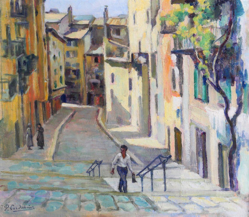 Paul CORDONNIER (1878-1963) Bella, veduta della città vecchia, 1910-20 circa