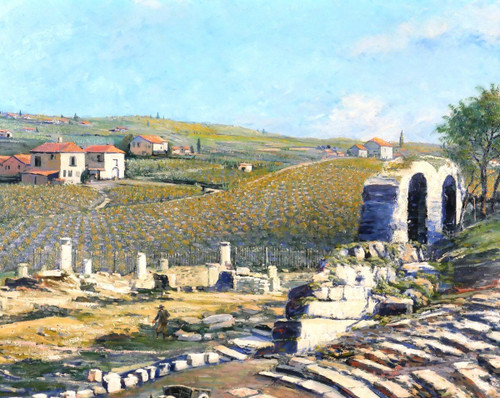 Camille GRETH 1895-1942 The Roman Theatre of Vaison-la-Romaine, painting, c. 1920-30