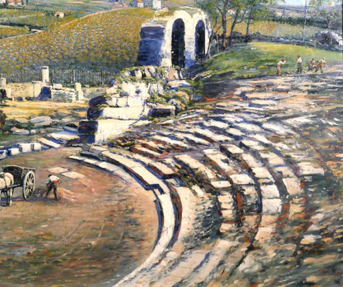 Camille GRETH 1895-1942 The Roman Theatre of Vaison-la-Romaine, painting, c. 1920-30