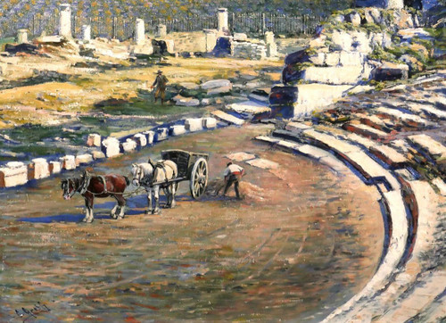 Camille GRETH 1895-1942 The Roman Theatre of Vaison-la-Romaine, painting, c. 1920-30