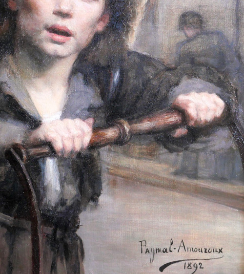 Blanche PAYMAL-AMOUROUX, 1860-1910 Il venditore ambulante, dipinto, 1892