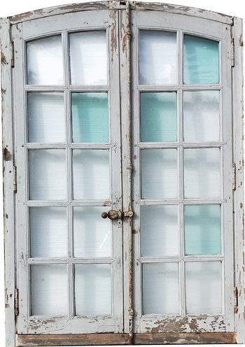 Alte Bogenfenster aus dem 18. Jahrhundert alte Verglasung Tür Holzarbeiten