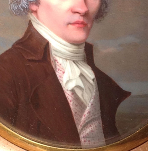 Portrait of Mr Moncand Roux - Enamelled miniature