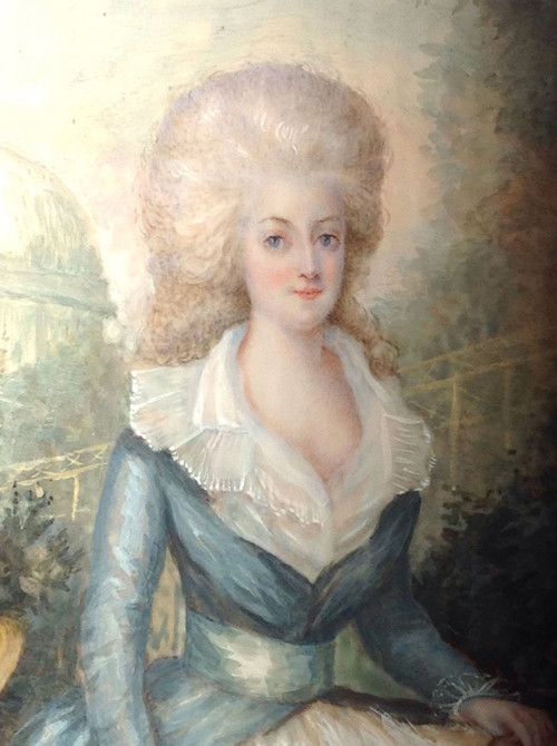 AUGUSTIN DUBOURG, Portrait of Marie-Antoinette after Gautier d'AGOTY, miniature dated 1780