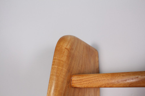 Elm wood secretary and hanging shelf.