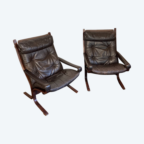 Pair of SIESTA armchairs by Ingmar Relling, 1970s