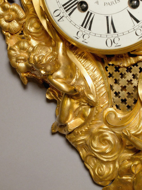 Cartel Louis XV by Aubert, valet and watchmaker to the King, circa 1750