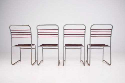 4 Chaises “sandow” Style Bruno Pollak